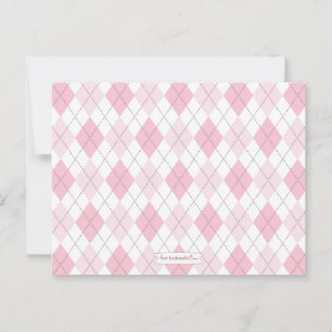 Pink Argyle Baby Shower Advice for Mommy to Be Card