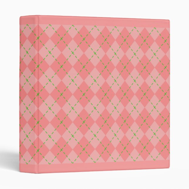 Pink Argyle Binder (Front/Spine)