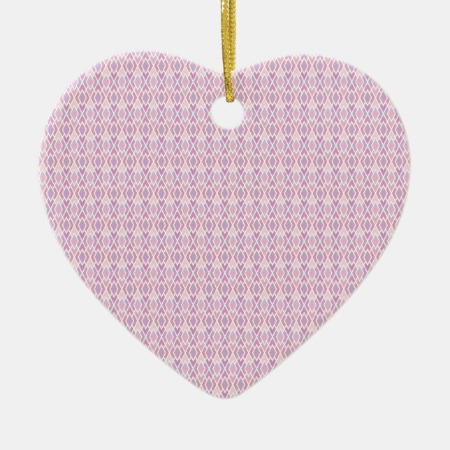 Pink Argyle Ceramic Ornament (Front)