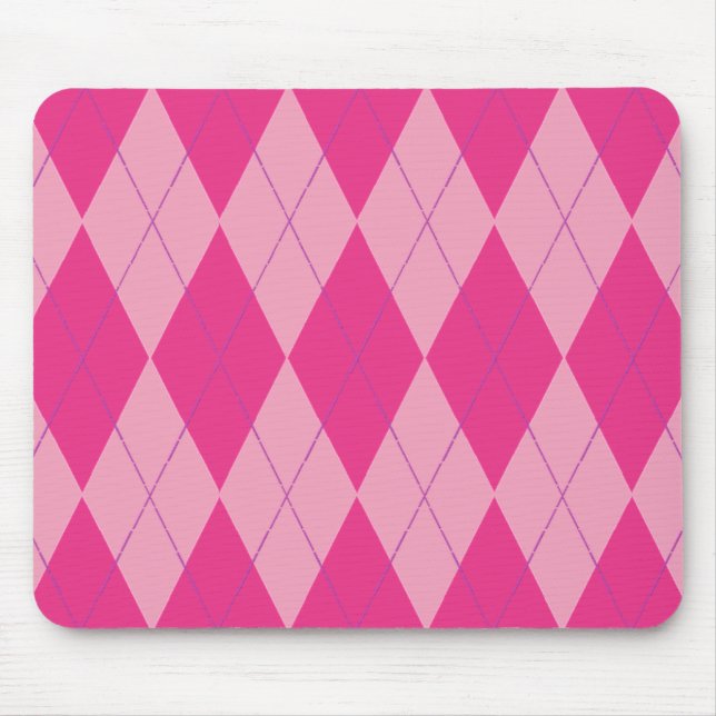 Pink Argyle Mouse Pad (Front)