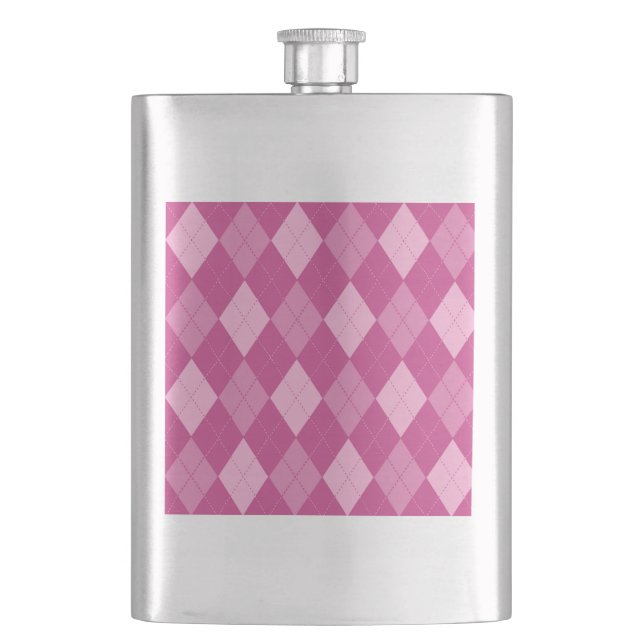 Pink Argyll Hip Flask (Front)