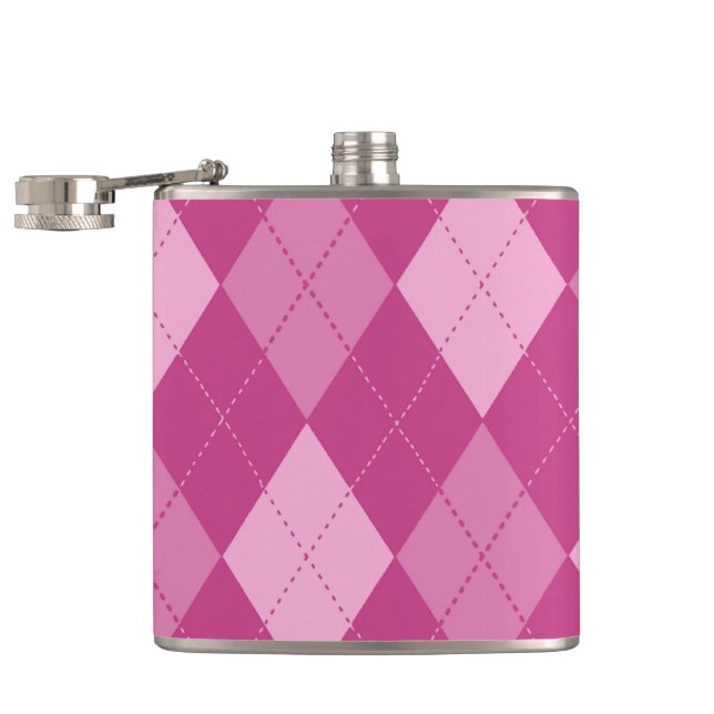 Pink Argyll Hip Flask (Opened)