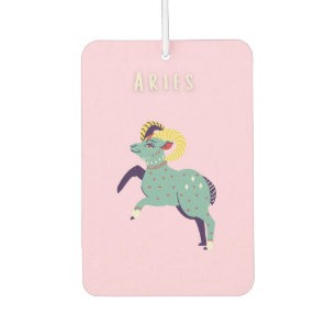 Pink Aries, zodiac, star sign print Air Freshener