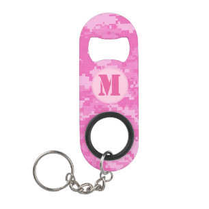 Pink ARMY ACU Camo Bottle Cap Opener Keychain Mini Bottle Opener
