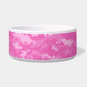 Pink ARMY ACU Camo Camouflage Dog Pet Food Bowl