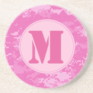 Pink ARMY ACU Camo Camouflage Pattern Coaster