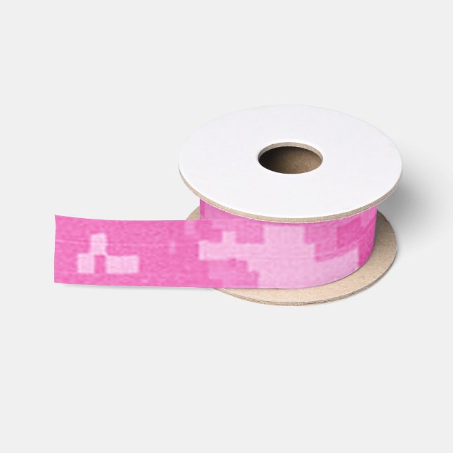 Pink ARMY ACU Camo Camouflage Satin Ribbon (Spool)
