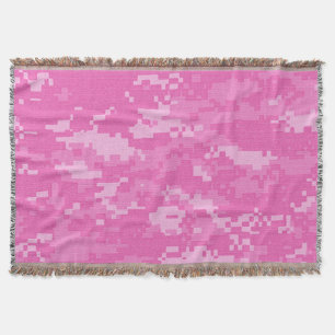 Pink ARMY ACU Camo Camouflage Throw Blanket