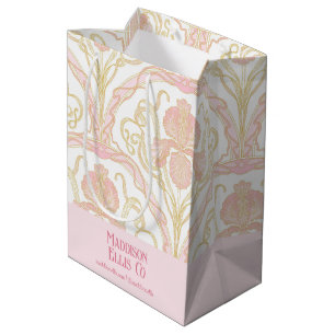 Pink Art Nouveau Floral Business Gift Bag