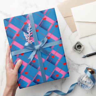 Pink Artsy Hearts Wrapping Paper