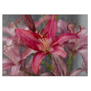 Pink Asiatic Lily, Elegant Floral Photography Cutting Board