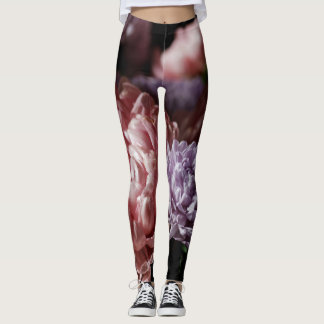 Pink Aster Bouquet: Baroque Lighting. Leggings