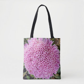 Pink Aster Floral Shoulder Tote Bag