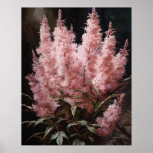 Pink Astilbe Flowers Art Print Poster