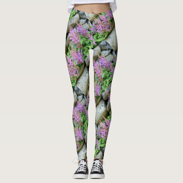 pink astilbe grey leggings (Front)