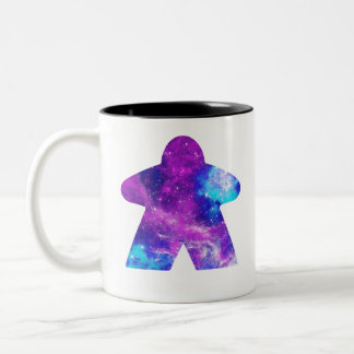 Pink Astral Sky Meeple Two-Tone Coffee Mug