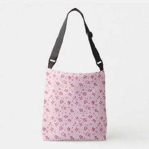 Pink Astrology Zodiac Symbol Sign  Crossbody Bag