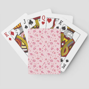 Pink Astrology Zodiac Symbol Sign  Playing Cards