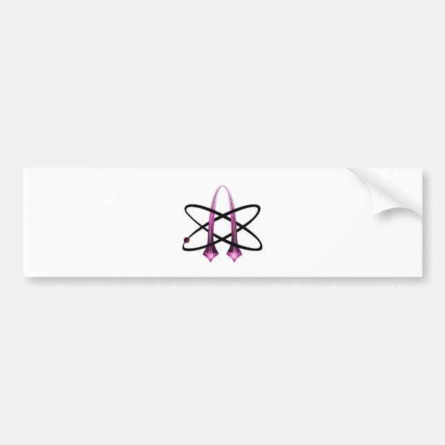 Pink Atheist Symbol Bumper Sticker (Front)