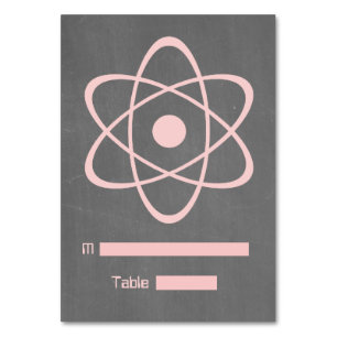 Pink Atomic Chalkboard Place Card
