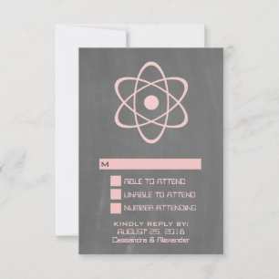 Pink Atomic Chalkboard Response Card