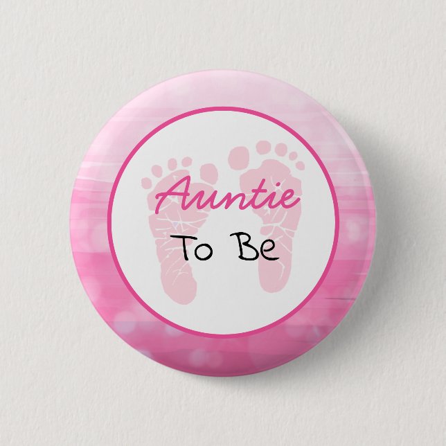 Pink Aunt to be Baby Shower 2 Inch Round Button (Front)