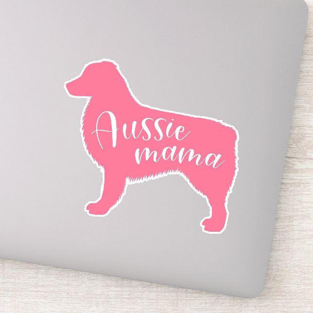 Pink Australian Shepherd Silhouette "Aussie Mama" (Detail)
