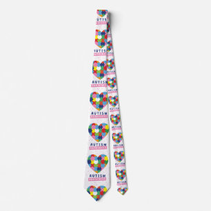 pink autism awareness mens necktie neck tie