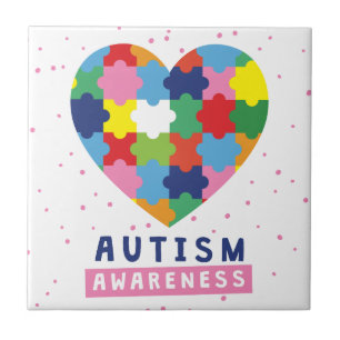 pink autism awareness tile