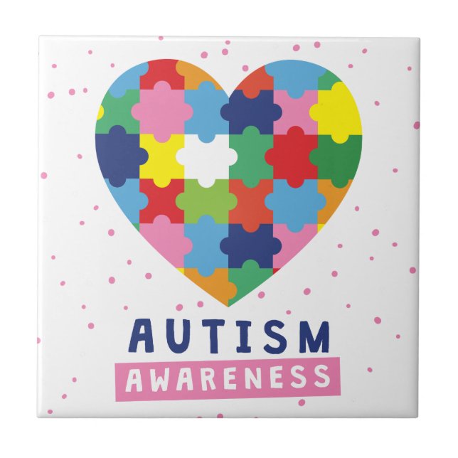 pink autism awareness tile (Front)