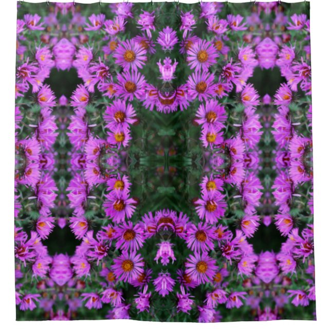 Pink Autumn Aster Flowers Abstract Art Pattern   (Front)