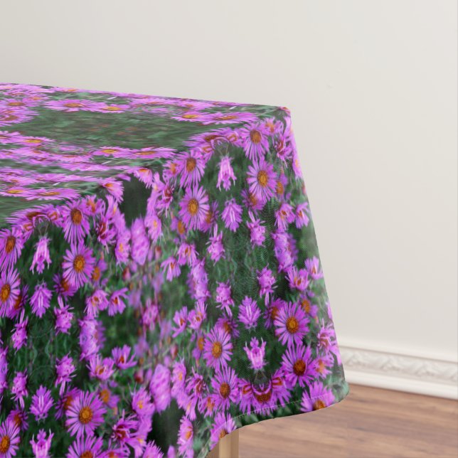 Pink Autumn Aster Flowers Abstract Art   Tablecloth (In Situ)