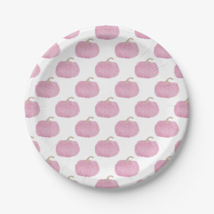 Pink Autumn Pumpkin Paper Plates