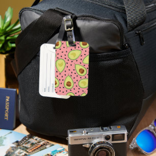 Pink Avocado Pattern Luggage Tag