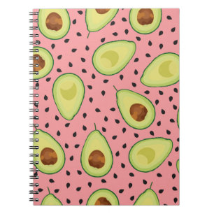 Pink Avocado Pattern  Notebook