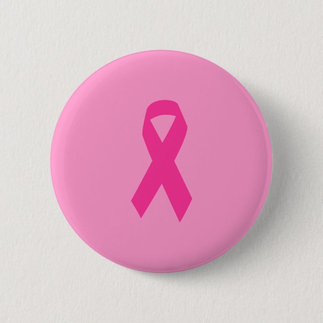 Pink Awareness Ribbon 2 Inch Round Button (Front)