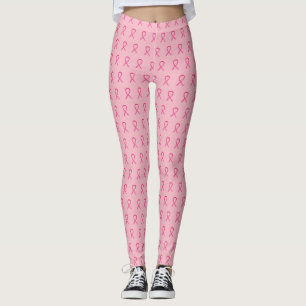 Pink Awareness Ribbon Art Breast Cancer Leggings