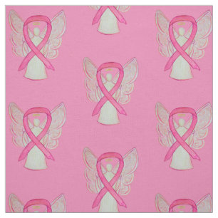 Pink Awareness Ribbon Breast Cancer Angel Fabric