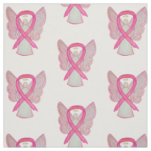 Pink Awareness Ribbon Breast Cancer Angel Material Fabric