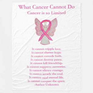 Pink Awareness Ribbon Cancer Angel Chemo Blankets