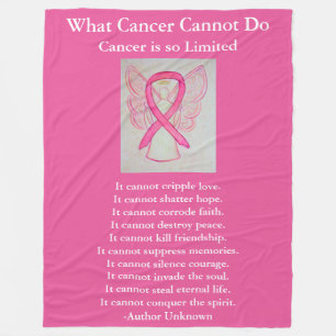 Pink Awareness Ribbon Cancer Angel Chemo Blankets