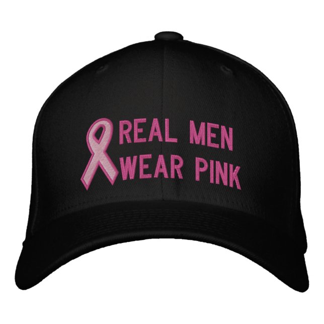 Pink Awareness Ribbon Embroidered Hat (Front)