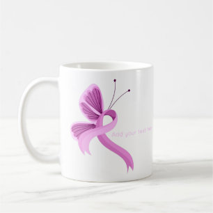 Pink Awareness Ribbon Papillon de café Mug