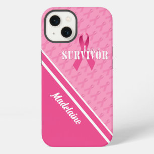 Pink Awarness Ribbon with Name iPhone 13 Case