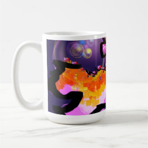 Pink axolotl fun wave coffee mug