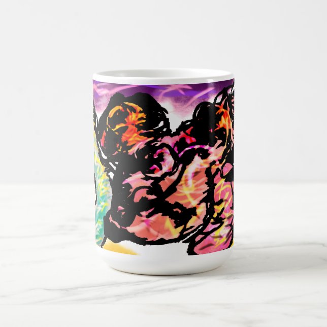 Pink axolotl Gem  Coffee Mug (Center)