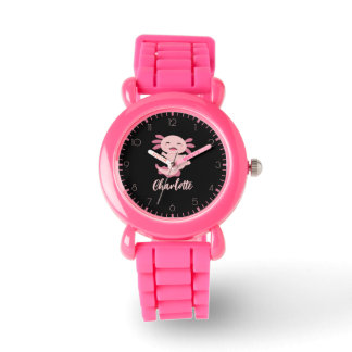 Pink Axolotl Monogram Name  Watch