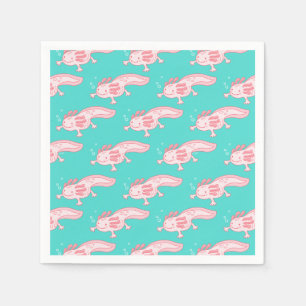 Pink Axolotl Pattern Napkin