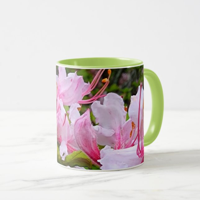 Pink Azalea Flowers Mug (Front Right)