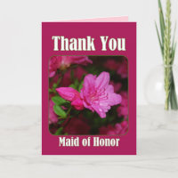 Pink Azalea Maid of Honour Thank You
